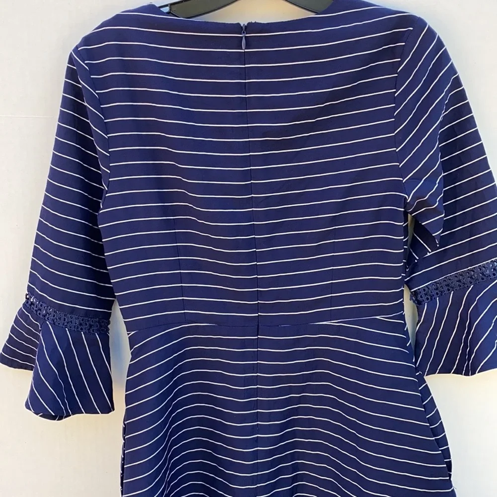 Gilli Womens size small navy and white striped swing dress with pockets … - Picture 7 of 12